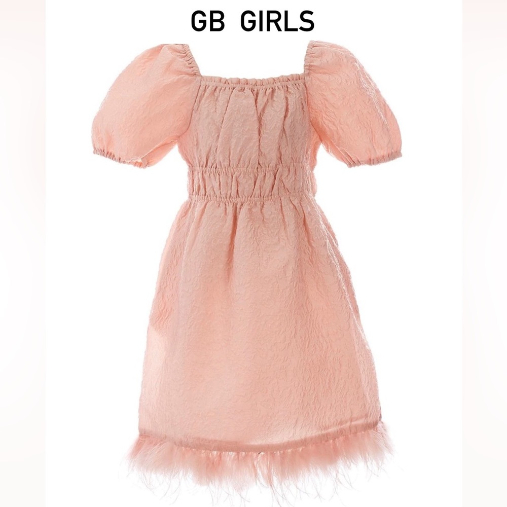 GB Girls Puff Sleeve Feather Baby
Doll Jacquard